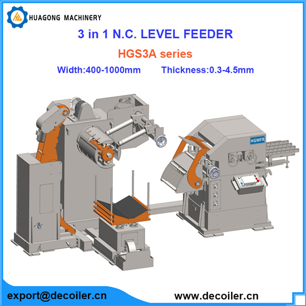 HGS3A Uncoiler Decoiler Straightener Feeder Machine 3 IN 1
Width :400-1000mm
Thickness: 0.3-4.5mm